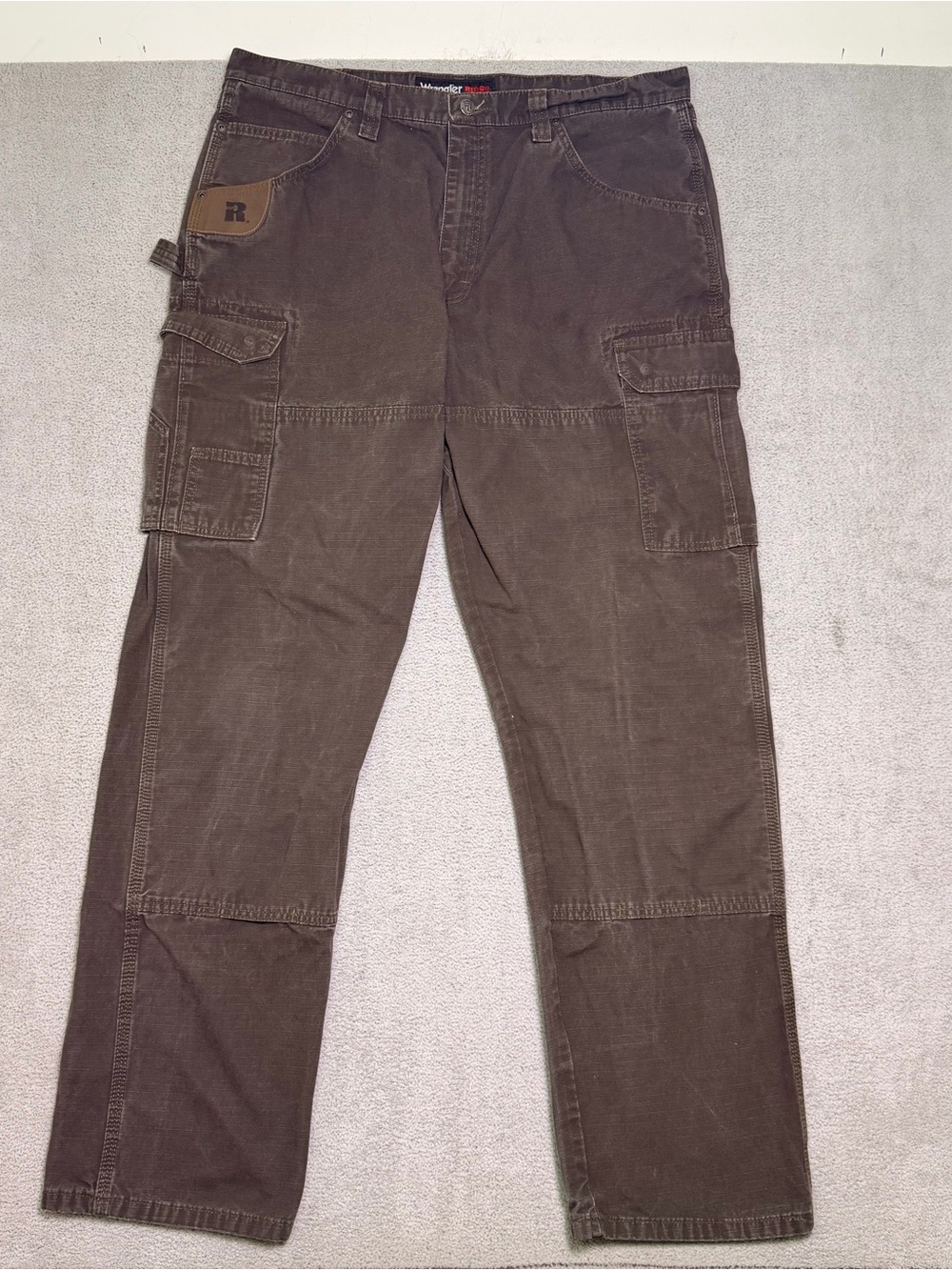 Wrangler Ripstop Ranger Workwear Pants Men’s 38x34 Brown Ripstop Canvas Cargo